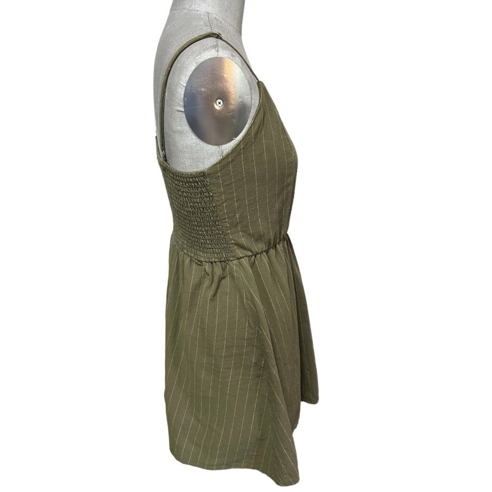 Purple Snow Spaghetti Strap Green Pin Stripes Mini Dress Size M - Picture 3 of 9